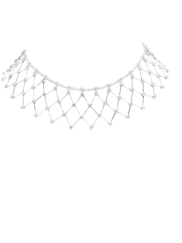 Collier Collier en or blanc 18 ct et diamants taille brillant 58 Facettes