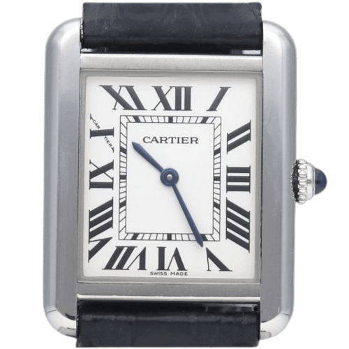 Montre Cartier Tank Solo - Montre en cuir noir 58 Facettes MT47180