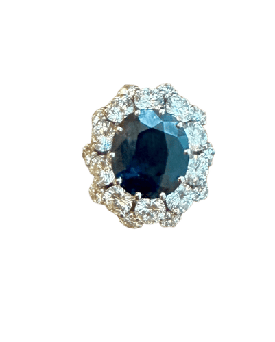 Bague 54 Bague Pompadour en or blanc, saphir et diamants 58 Facettes adadadd