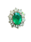 Bague 58 Marguerite - Bague en or blanc, émeraude et diamants 58 Facettes cpazcjpap