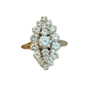 Bague 55.5 Bague marquise en or blanc et diamants 58 Facettes alcool