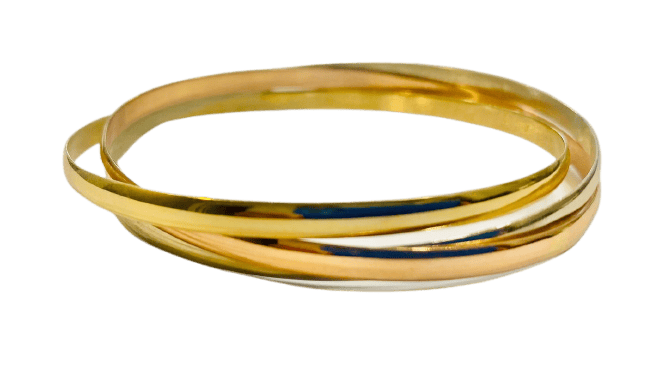 Pulseira rígida em três ouros 18k 