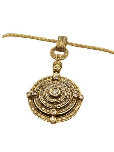Collier Collier médaillon vintage années 1980 en or jaune et diamants 58 Facettes CV-078