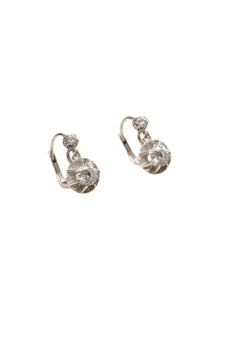 Ohrringe Klappcreolen aus Weißgold und Diamanten 