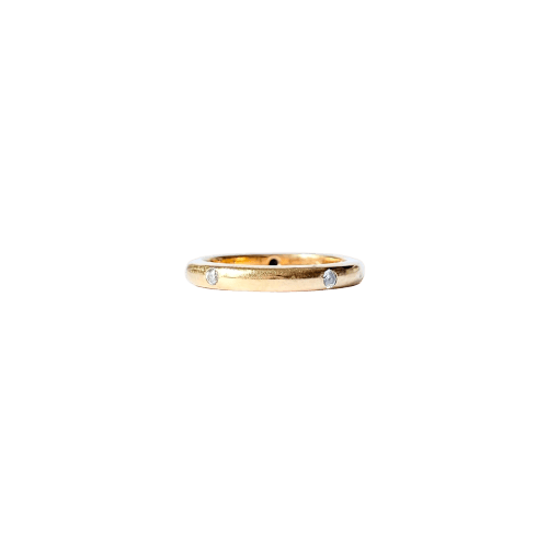 Bague 52 Alliance en or jaune et diamants 58 Facettes