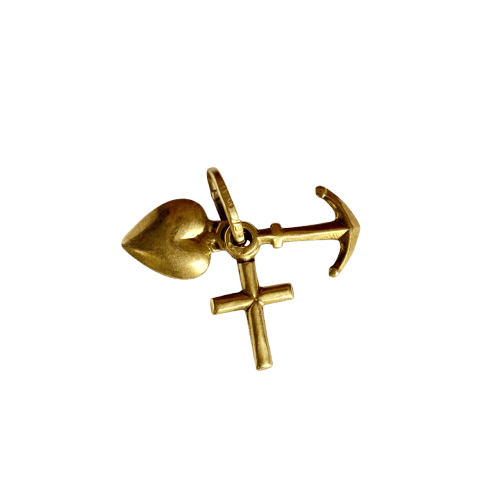 18-carat yellow gold Three Virtues Pendant 