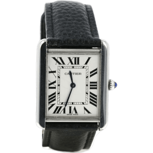Montre Cartier Tank Solo - Montre en acier et cuir 58 Facettes MT47214
