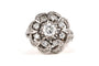 Bague 51 Années 50 - Bague en or blanc, diamant brillant et diamants 8/8 58 Facettes 23824