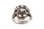 Bague 51 Années 50 - Bague en or blanc, diamant brillant et diamants 8/8 58 Facettes 23824