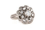 Bague 51 Années 50 - Bague en or blanc, diamant brillant et diamants 8/8 58 Facettes 23824