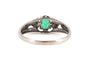Bague 59 Bague contemporaine en or blanc 18 carats, émeraude et diamants 58 Facettes 23843