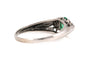 Bague 59 Bague contemporaine en or blanc 18 carats, émeraude et diamants 58 Facettes 23843