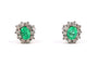 Boucles d'oreilles Boucles d'oreilles en or blanc, émeraudes et diamants 58 Facettes B890