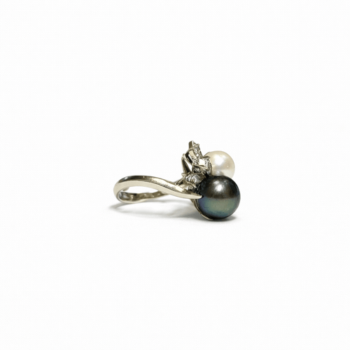 Bague 47 Bague bouquet de perles en or gris 18K et diamants 58 Facettes REF2573-340