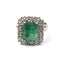 Bague 51 Bague en or blanc 18 ct, émeraude 3 ct et diamants 58 Facettes 449/26 D 241/26