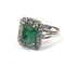 Bague 51 Bague en or blanc 18 ct, émeraude 3 ct et diamants 58 Facettes 449/26 D 241/26