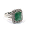 Bague 51 Bague en or blanc 18 ct, émeraude 3 ct et diamants 58 Facettes 449/26 D 241/26