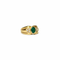 Bague 53 Bague godronnée émeraude en or jaune 18k 58 Facettes REF2575-343