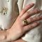 Bague 53 Bague godronnée émeraude en or jaune 18k 58 Facettes REF2575-343