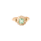Starožitný prsten Sedmikráska z růžového zlata, se smaragdem a diamanty 