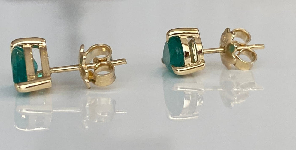 Boucles d'oreilles ALGT - Boucles d'oreilles en or jaune et émeraudes 58 Facettes earrings