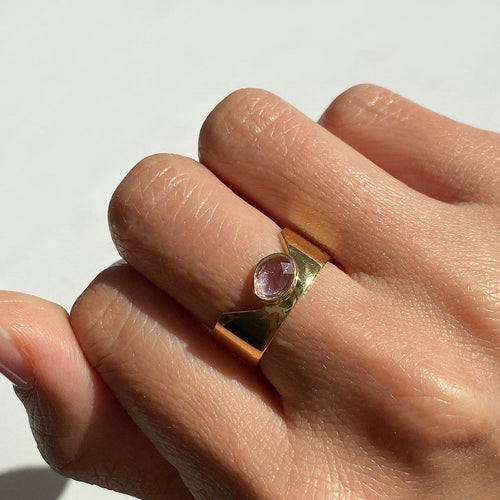 Bague 53 AITCHES Love More - Bague Cigar en or 18K et saphir rose 58 Facettes GBR1207CP