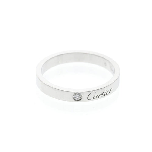 Bague 58 Cartier C de Cartier - Alliance en platine avec diamant 58 Facettes sf0e426lkh