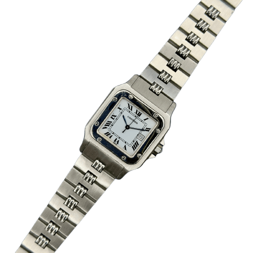 Cartier Santos – Čtvercové hodinky 2960 z oceli, náramek Godron 
