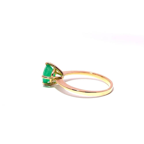 Bague 58 Bague solitaire en or jaune avec émeraude colombienne 58 Facettes 50475