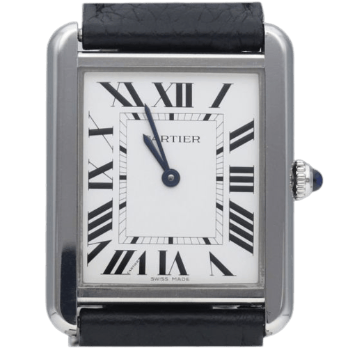Montre Cartier Tank Solo - Montre en cuir noir 58 Facettes MT47213
