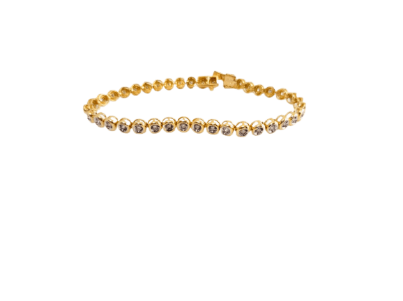 Bracelet rivière en or jaune 18K et diamants 58 Facettes LP1928/MMNNB