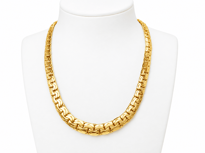 Collier à maille fantaisie en or jaune 18 carats 58 Facettes 32683