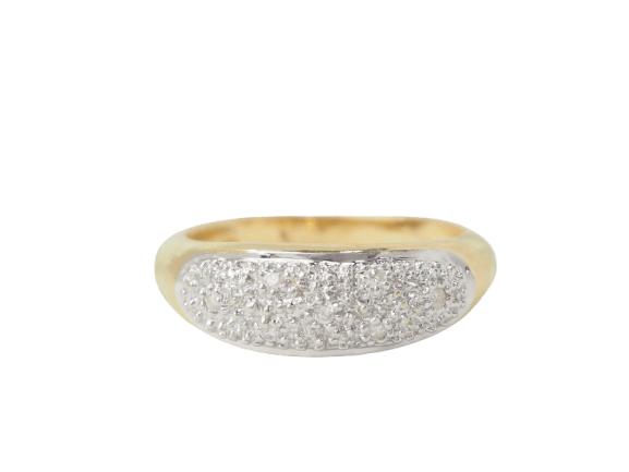 Bague 57 Bague jonc en or jaune 18 kt et diamants 58 Facettes 33501