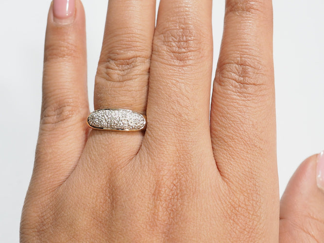 Bague 57 Bague jonc en or jaune 18 kt et diamants 58 Facettes 33501