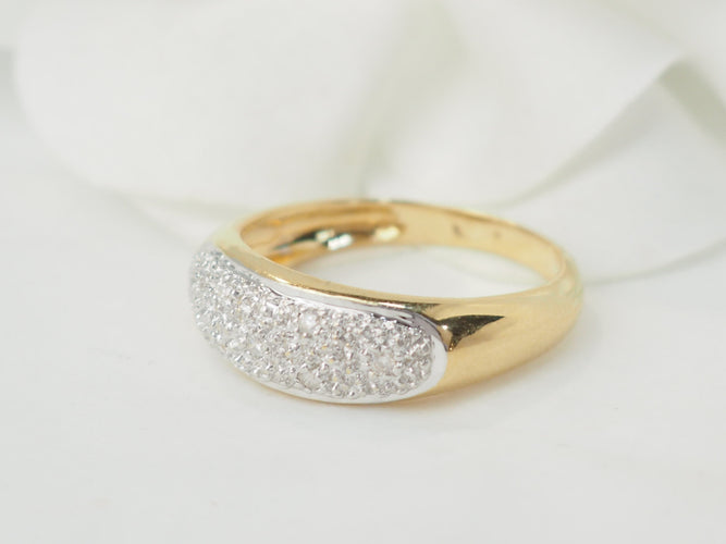 Bague 57 Bague jonc en or jaune 18 kt et diamants 58 Facettes 33501