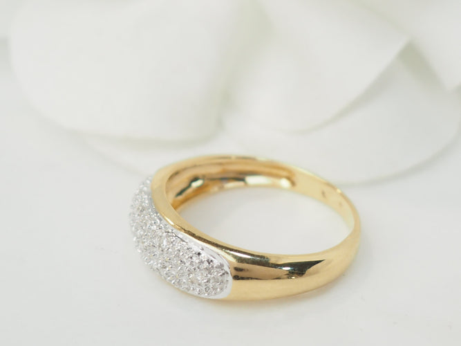 Bague 57 Bague jonc en or jaune 18 kt et diamants 58 Facettes 33501