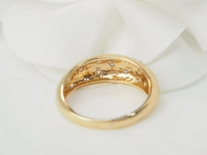 Bague 57 Bague jonc en or jaune 18 kt et diamants 58 Facettes 33501