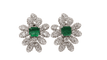 Boucles d'oreilles Boucles d’oreilles en or blanc 18 kt, diamants et émeraudes 58 Facettes 30089
