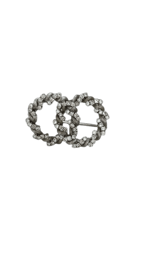 Broche Spilla à double cercle avec diamants 58 Facettes