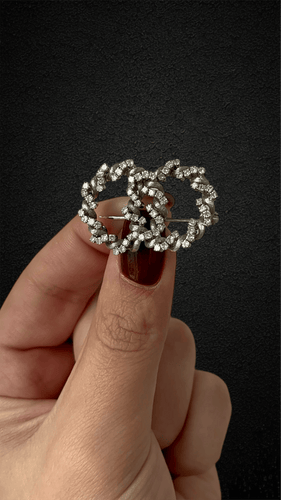 Broche Spilla à double cercle avec diamants 58 Facettes