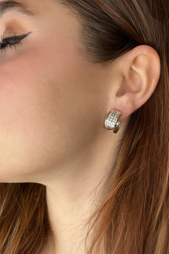 Boucles d'oreilles Orecchini en or blanc avec diamants 58 Facettes