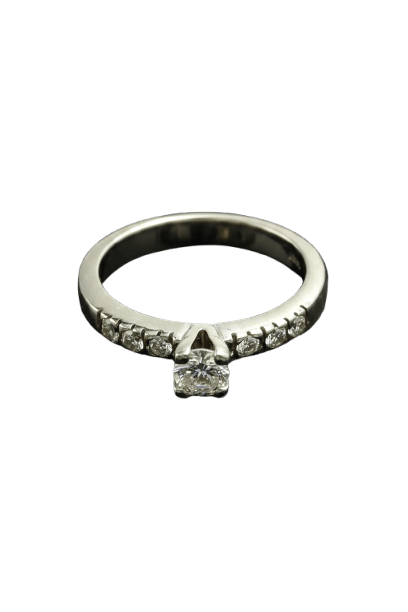 Bague 54 Biandrate Gioielli - Bague en or blanc et diamants 58 Facettes
