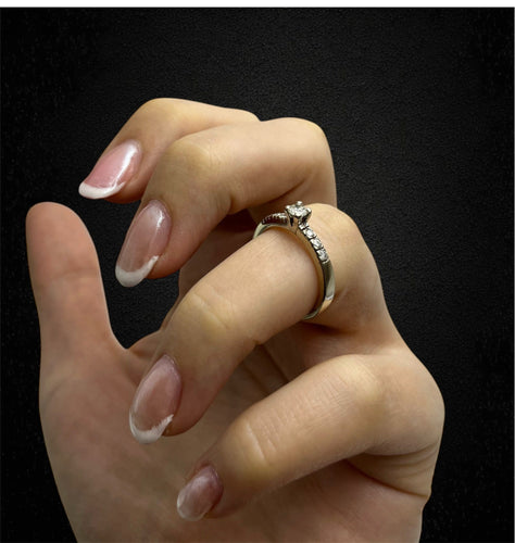 Bague 54 Biandrate Gioielli - Bague en or blanc 18 carats et diamants 58 Facettes