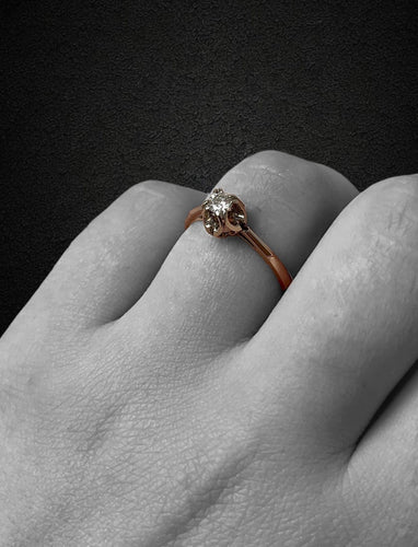 Bague Solitario - Bague diamant 0,17 ct en or 18K 58 Facettes