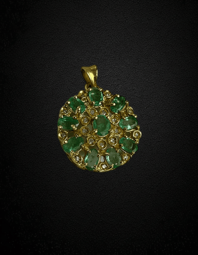 Pendentif Pendentif - Smeraldi e diamants en or jaune 58 Facettes