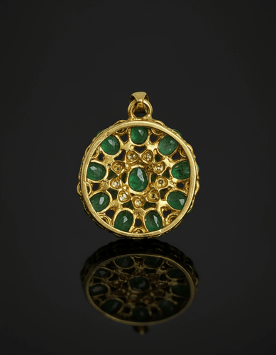 Pendentif Pendentif - Smeraldi e diamants en or jaune 58 Facettes
