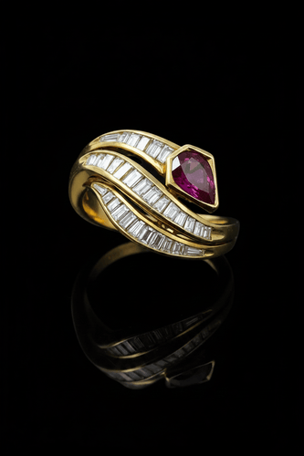 Bague Anello Serpente - Rubino et diamants en or jaune 58 Facettes