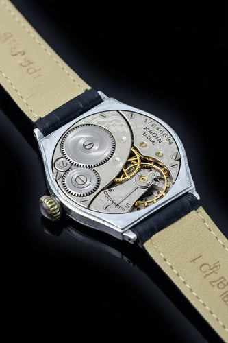 Montre Elgin Spartan (1913) - Montre en nickel plaqué chrome 58 Facettes