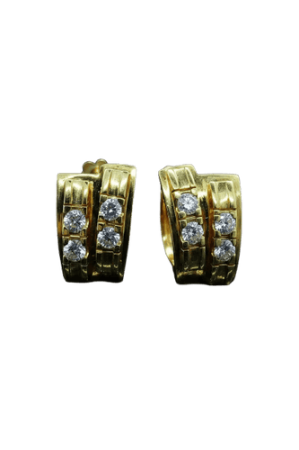 Boucles d'oreilles Orecchini à clip - Diamants en or jaune 18K 58 Facettes