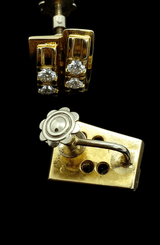 Boucles d'oreilles Orecchini à clip - Diamants en or jaune 18K 58 Facettes